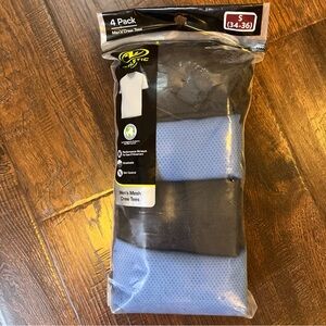 4-Pack Athletic Works Men Polymesh Crew Neck Tees Size S (34-36) Blue/Black